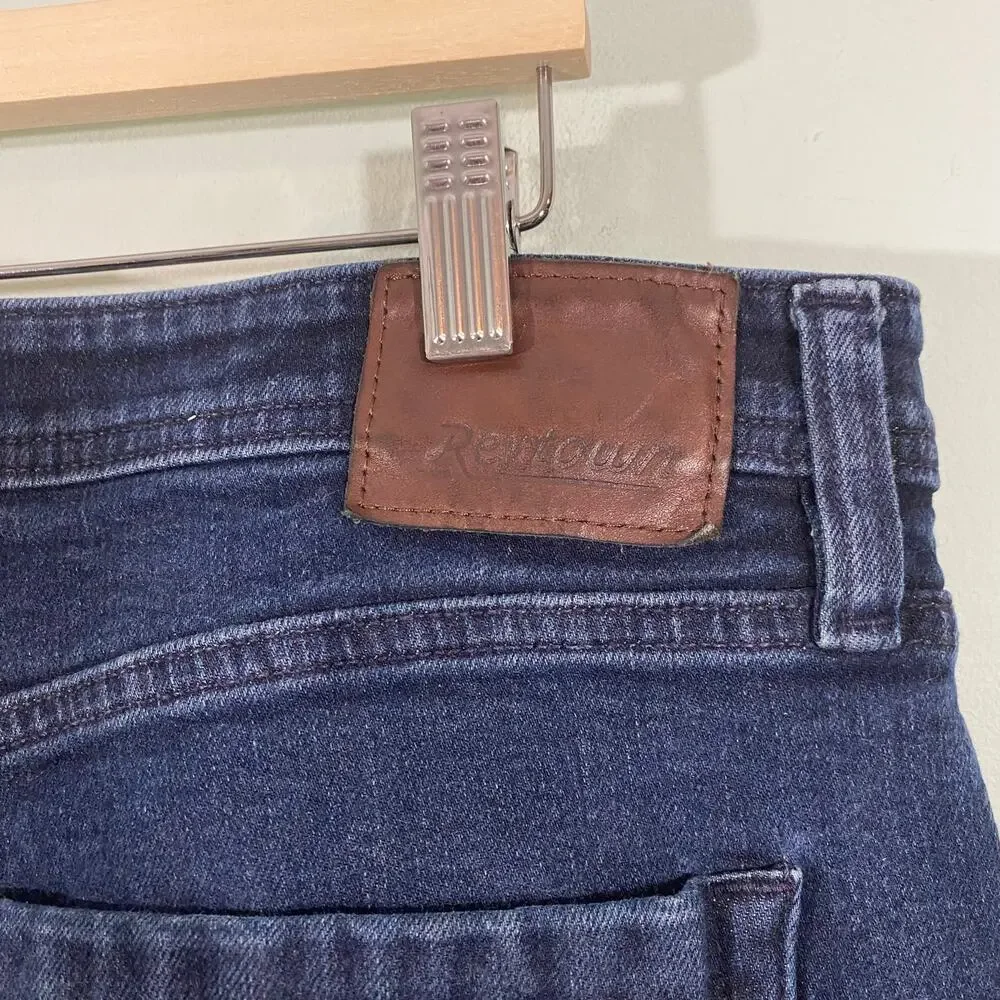 Revtown Men Blue Indigo Automatic Straight Leg Jeans Size 38 x 32